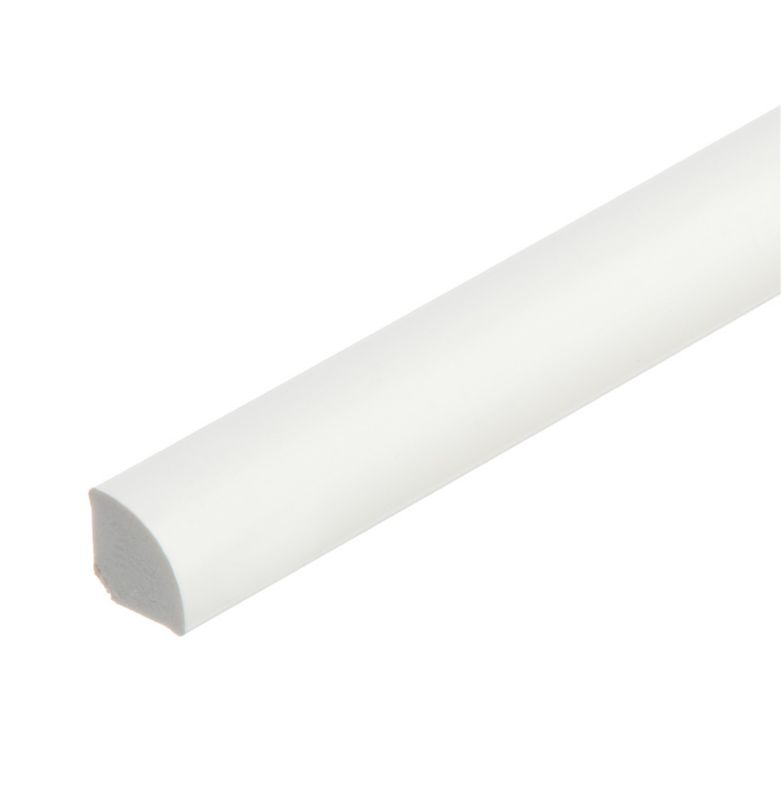 PVC Kvartrundstav 18 x 18 x 2400 mm Hvid