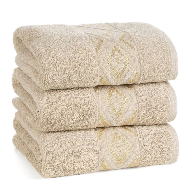Badehåndklæde Azari 70x140 cm Beige Bomuld 500 g/m²