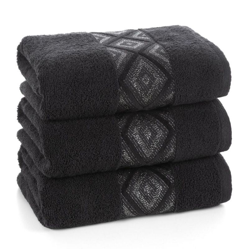 Badehåndklæde Azari 70x140 cm Sort 500 g/m²
