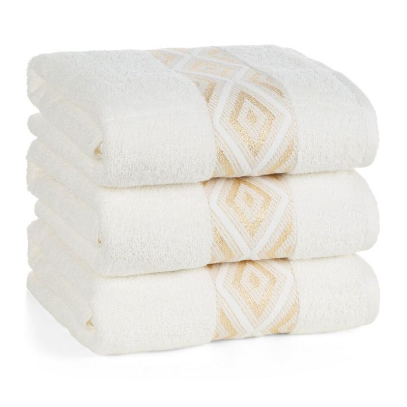 Badehåndklæde 70x140 cm Cremefarvet Bomuld 500 g/m²