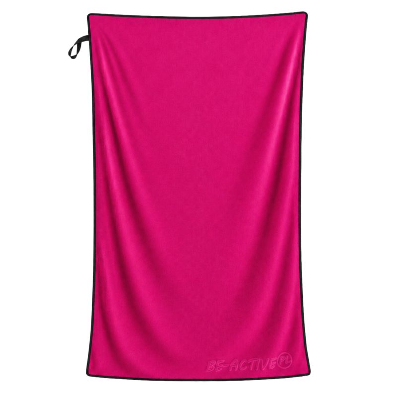 Mikrofiberhåndklæde 180x100 cm Hurtigtørrende Rosa-Sort 1 stk.