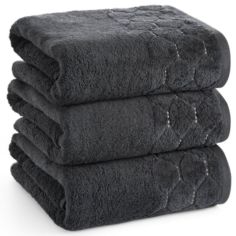 Håndklæde LUMIA 30x50 cm Sort Blødt Bomuld 1 stk.