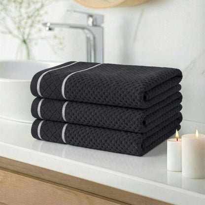 Badehåndklæde 70x140 cm Sort Bomuld 500 g/m²