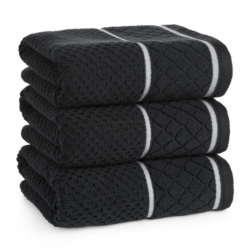 Badehåndklæde 70x140 cm Sort Bomuld 500 g/m²