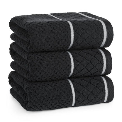 Badehåndklæde 70x140 cm Sort Bomuld 500 g/m²