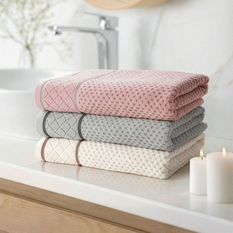 Badehåndklæde 70x140 cm Sølv Bomuld 500 g/m²