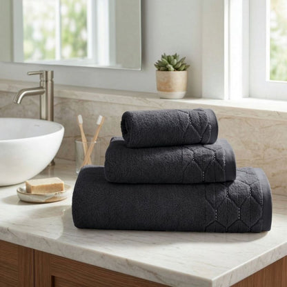 Badehåndklæde 70x140 cm Sort 550 g/m² 1 stk.