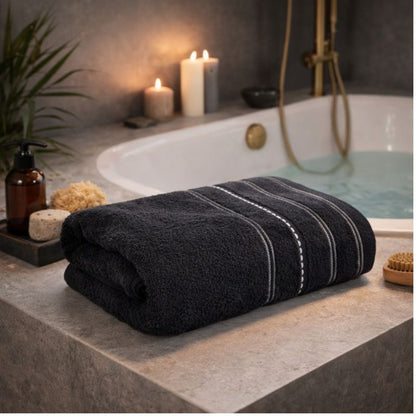 Badehåndklæde 50x90 cm Sort Bomuld 500 g/m²
