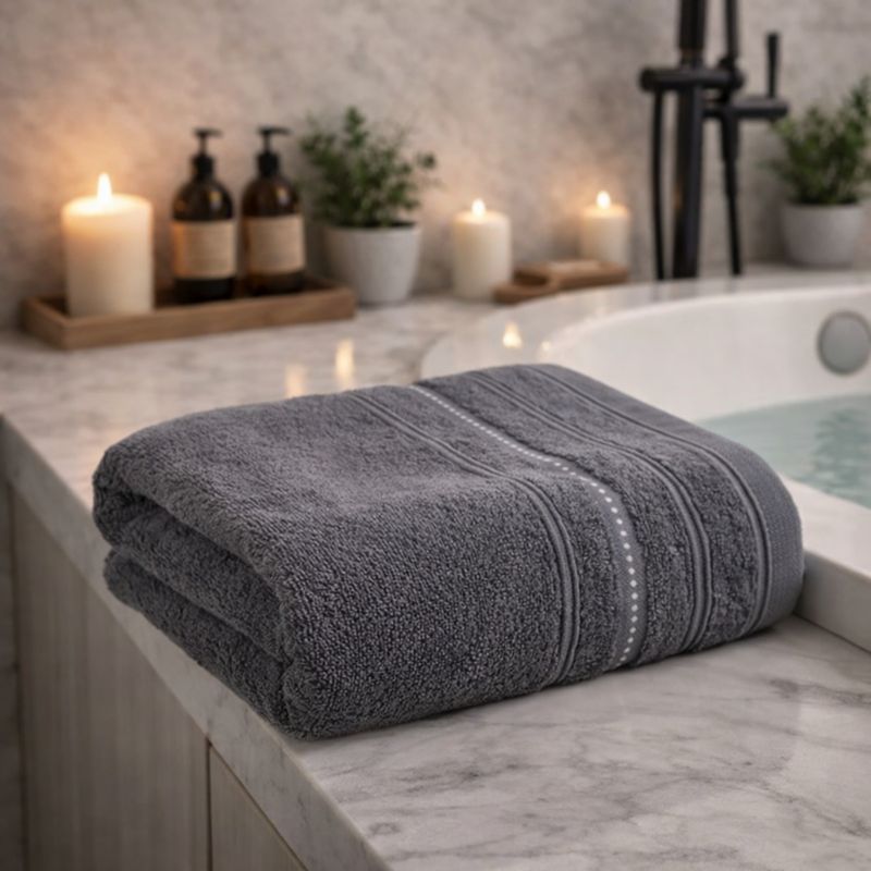 Badehåndklæde Vento 70x140 cm Grå Bomuld 500 g/m²