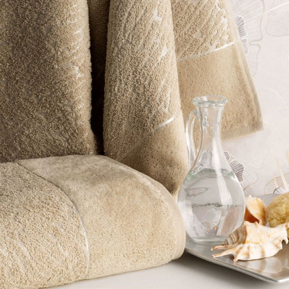 Badehåndklæde 70x140 cm Beige Bomuld 500 g/m²