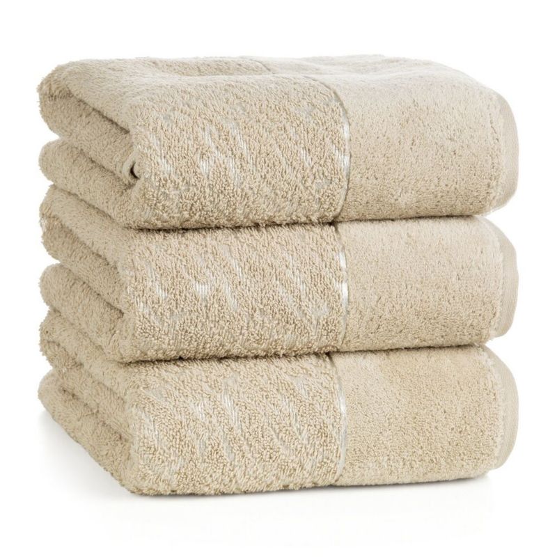 Badehåndklæde 70x140 cm Beige Bomuld 500 g/m²
