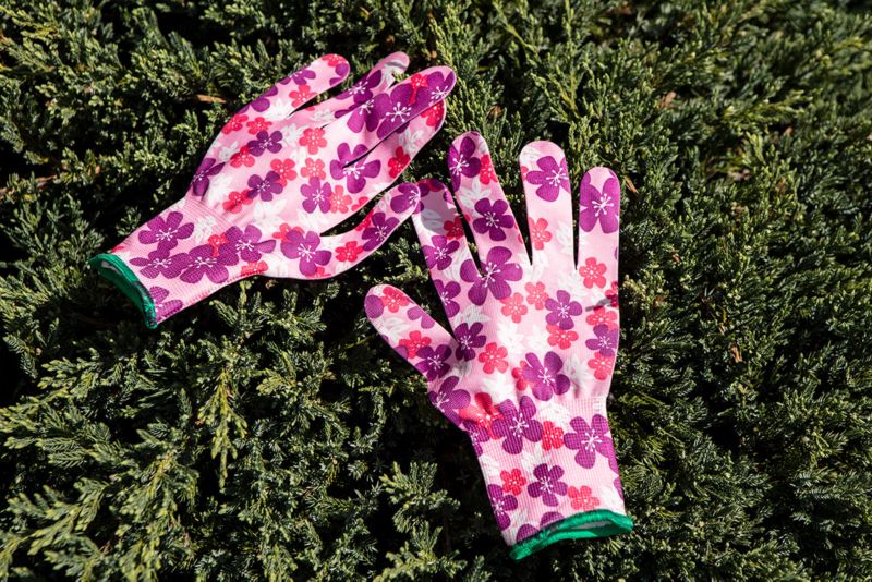 VERTO havehandsker i polyester, str. 7, lyserøde, 1 par