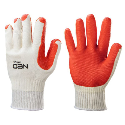 Arbejdshandsker NEO TOOLS 65 % bomuld og 35 % polyester med gummibelægning str. 10 hvid-rød 1 par