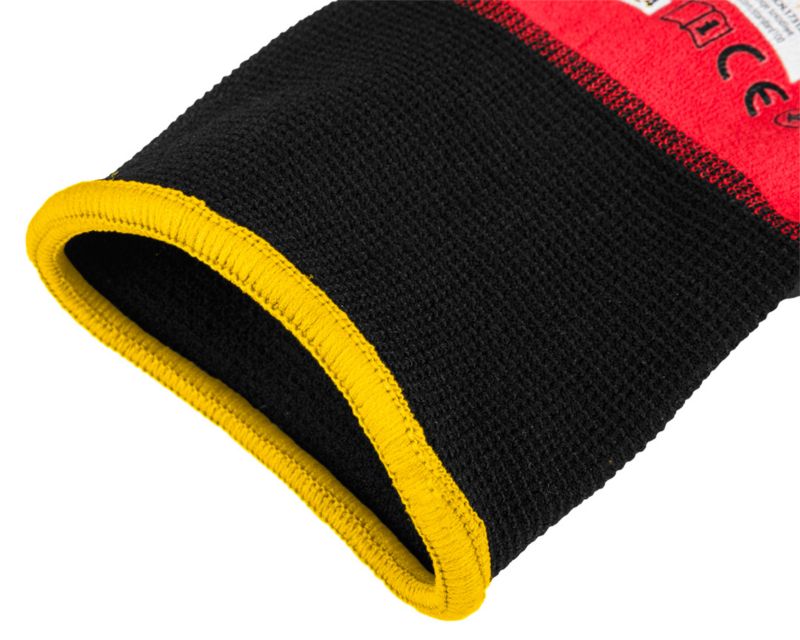 NEO TOOLS arbejdshandsker i nylon og spandex med polymer-nitril belægning, str. 10, sort-rød, 1 par