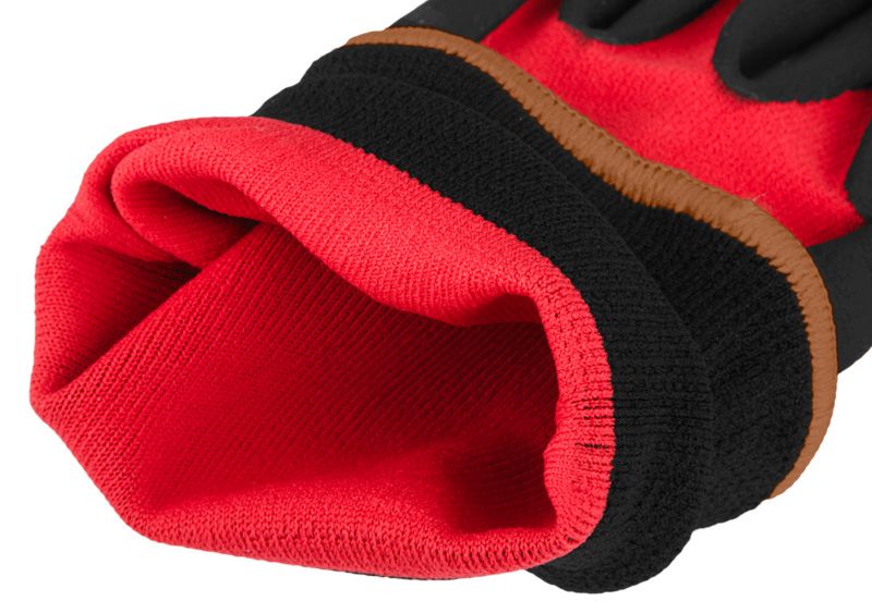 NEO TOOLS arbejds handsker i nylon og spandex med polymer-nitril belægning str. 9 sort-rød 1 par