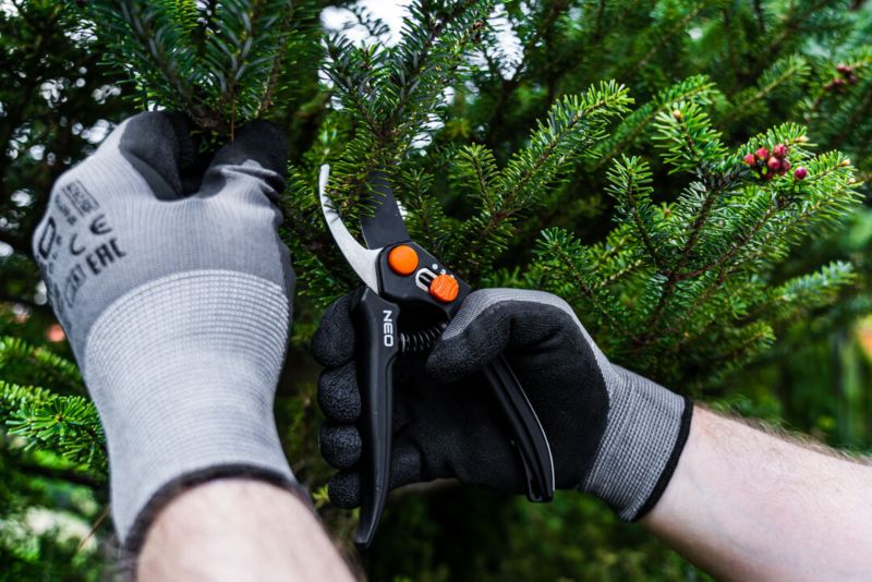 NEO TOOLS arbejdshandsker i nylon med latexbelægning, størrelse 9, grå, 1 par