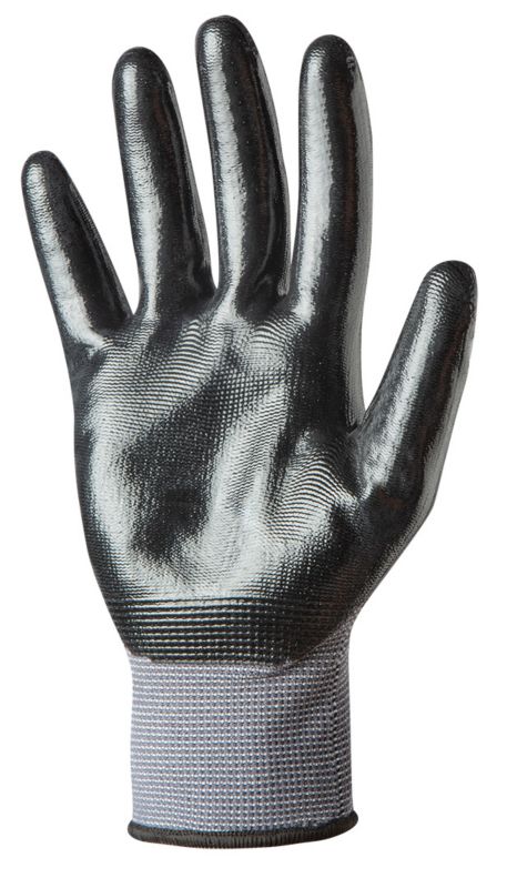 NEO TOOLS arbejdshandsker i nylon med nitrilbelægning, str. 9, grå, 1 par