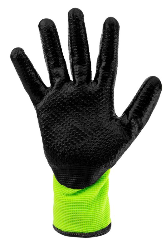 NEO TOOLS arbejds handsker i nylon med latexbelægning, str. 10, gul, 1 par