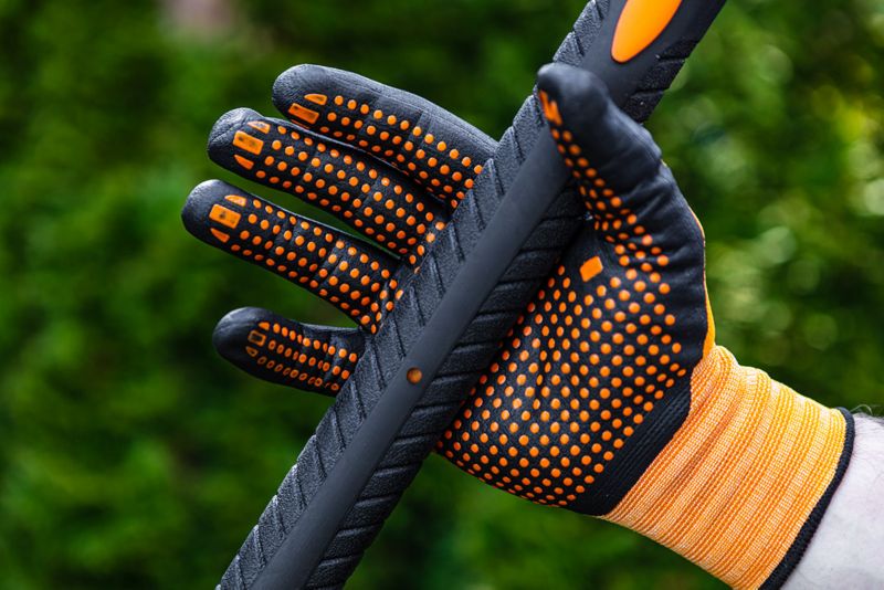 NEO TOOLS arbejdshandsker i nylon med nitrilprikker, str. 11, orange, 1 par