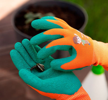 NEO TOOLS arbejds- og sikkerhedshandsker i polyester med latexbelægning, str. 4, flerfarvede, 1 par