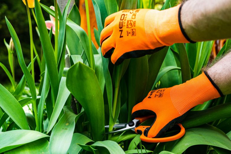 NEO TOOLS arbejdshandsker i polyester med nitrilbelægning, str. 8, flerfarvet, 1 par