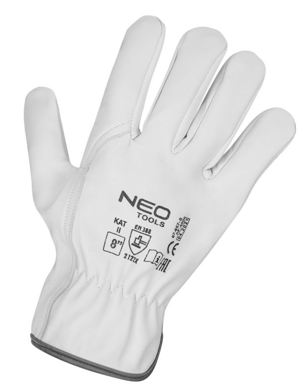 NEO TOOLS arbejdshandsker i gedeskind str. 8 hvide 1 par