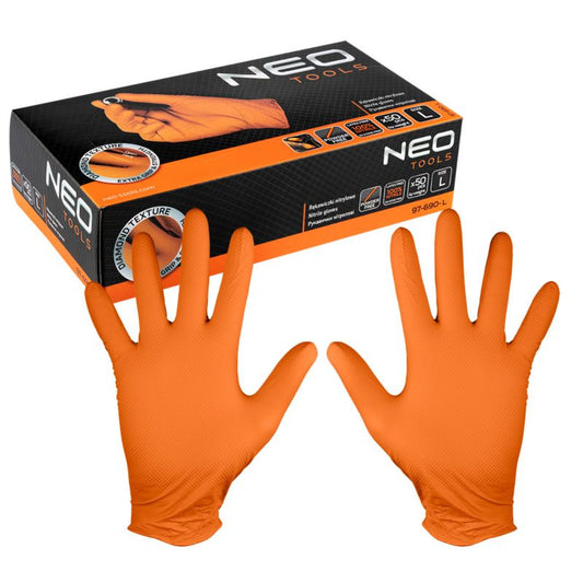NEO TOOLS nitrilhandsker nitril str. L orange 1 par