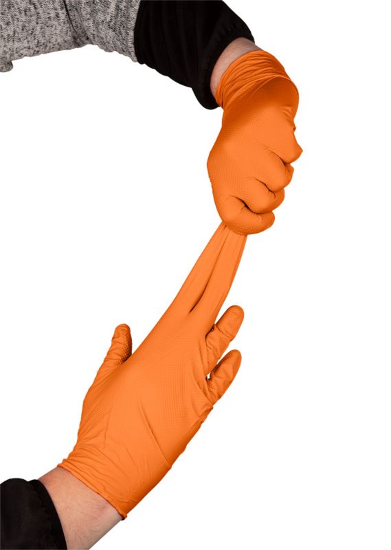 NEO TOOLS nitrilhandsker i størrelse XL, orange, 1 par