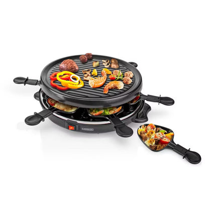 Raclette Grill 800W Ø29 cm Sort til 6 Personer