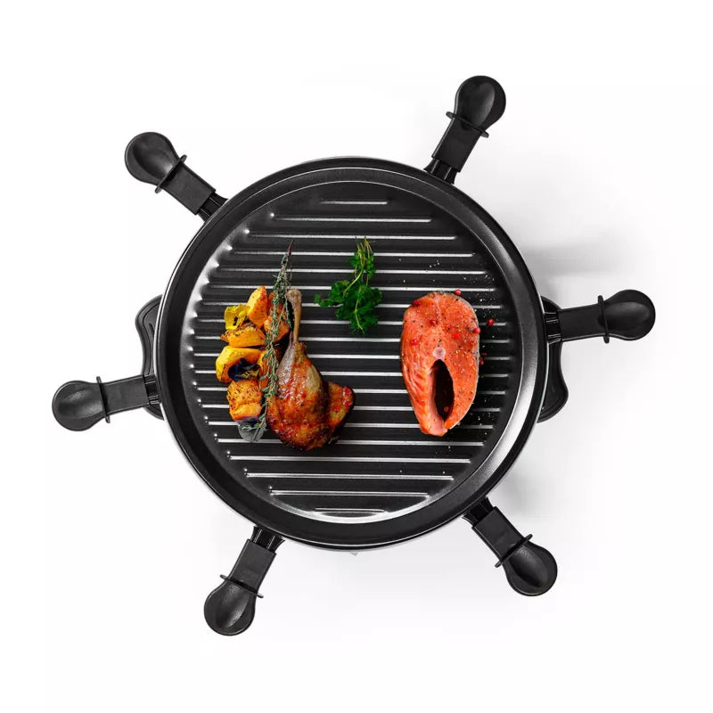 Raclette Grill 800W Ø29 cm Sort til 6 Personer