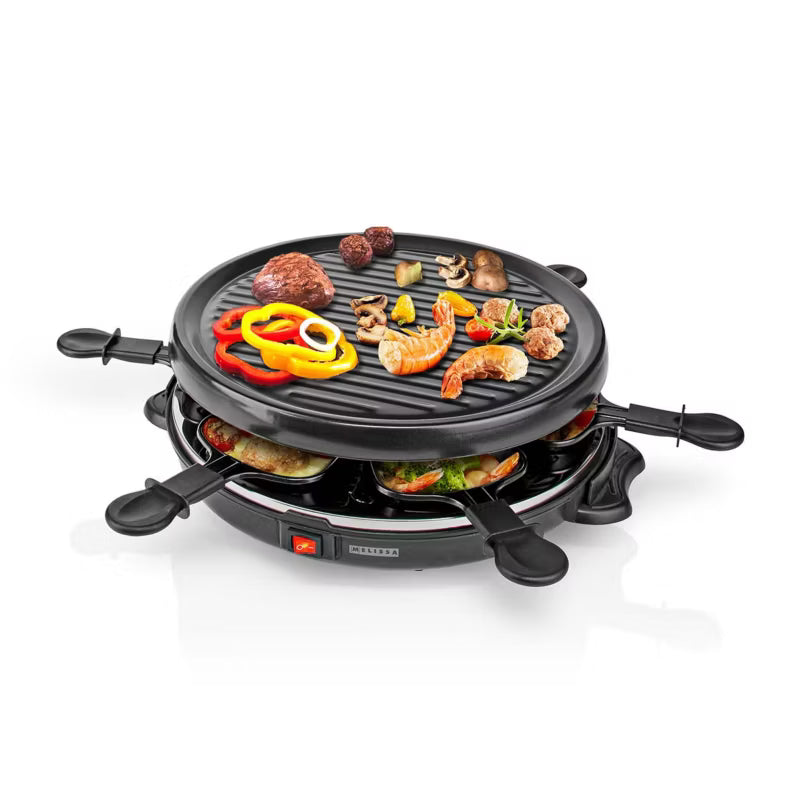 Raclette Grill 800W Ø29 cm Sort til 6 Personer