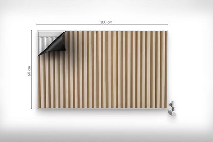 Radiatorskjuler Magnetisk 100x60 cm Lyse Trælameller