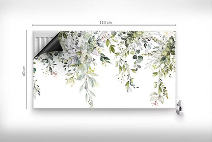 Radiatorskjuler Magnetisk 110x60 cm Akvarel Planter Grøn