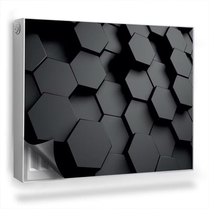 Radiatorskjuler Magnetisk 80x60 cm Geometrisk 3D Sort