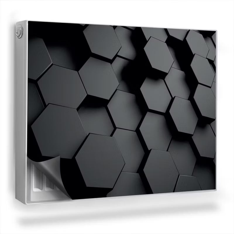 Radiatorskjuler Magnetisk 80x60 cm Geometrisk 3D Sort
