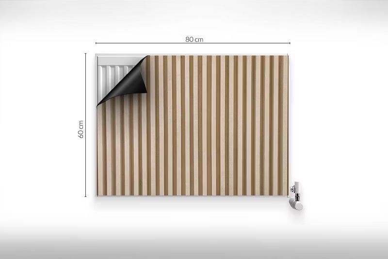Radiatorskjuler Magnetisk 80x60 cm Lyse Trælameller