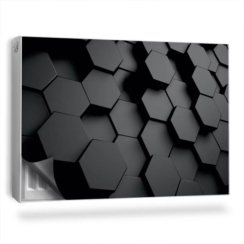 Radiatorskjuler Magnetisk 90x60 cm Geometrisk 3D Sort