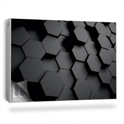 Radiatorskjuler Magnetisk 90x60 cm Geometrisk 3D Sort
