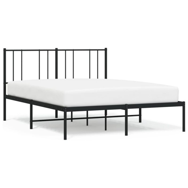 Metalsengestel Klassisk med Gavl Sort 120x190 cm