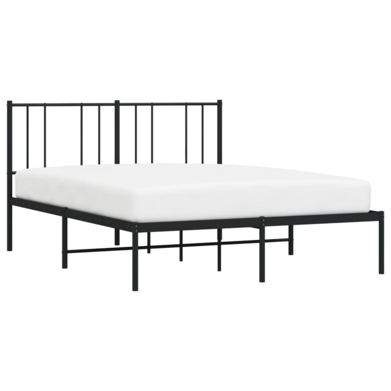Metalsengestel Klassisk med Gavl Sort 120x190 cm