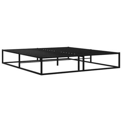 Metalsengeram 145x205 cm Sort med Lamelbund