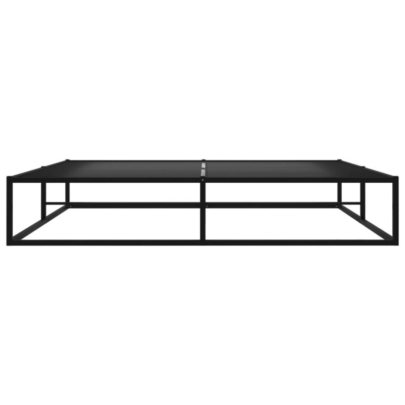 Metalsengeram 145x205 cm Sort med Lamelbund