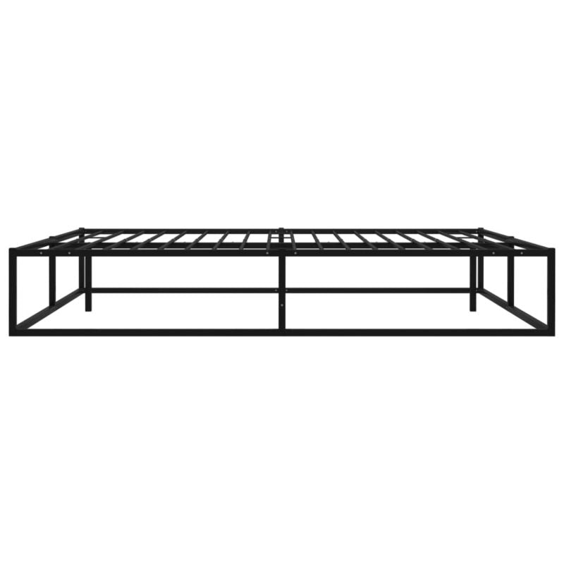 Metalsengeram 145x205 cm Sort med Lamelbund