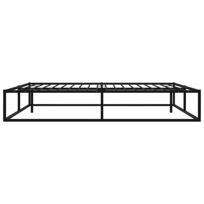 Metalsengeram 145x205 cm Sort med Lamelbund