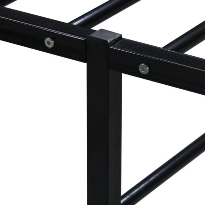 Metalsengeram 145x205 cm Sort med Lamelbund