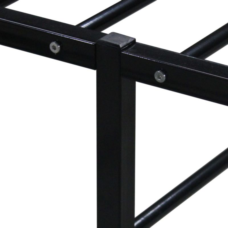Metalsengeram 145x205 cm Sort med Lamelbund