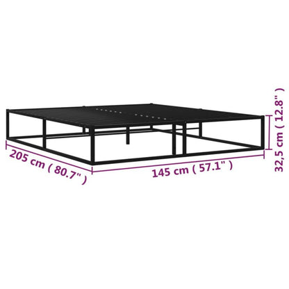Metalsengeram 145x205 cm Sort med Lamelbund