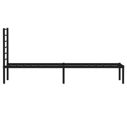 Sengebund af metal Sort med sengegavl 196x80x90 cm