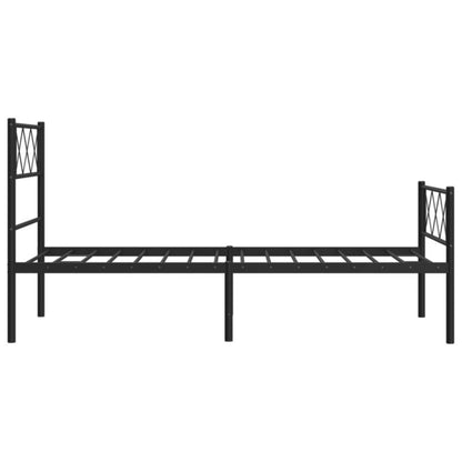 Metalseng 75x190 cm Sort med Opbevaring