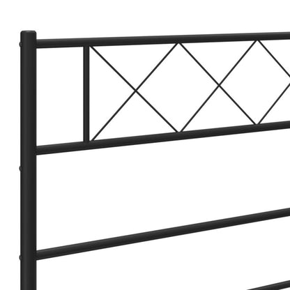 Metalseng 75x190 cm Sort med Opbevaring